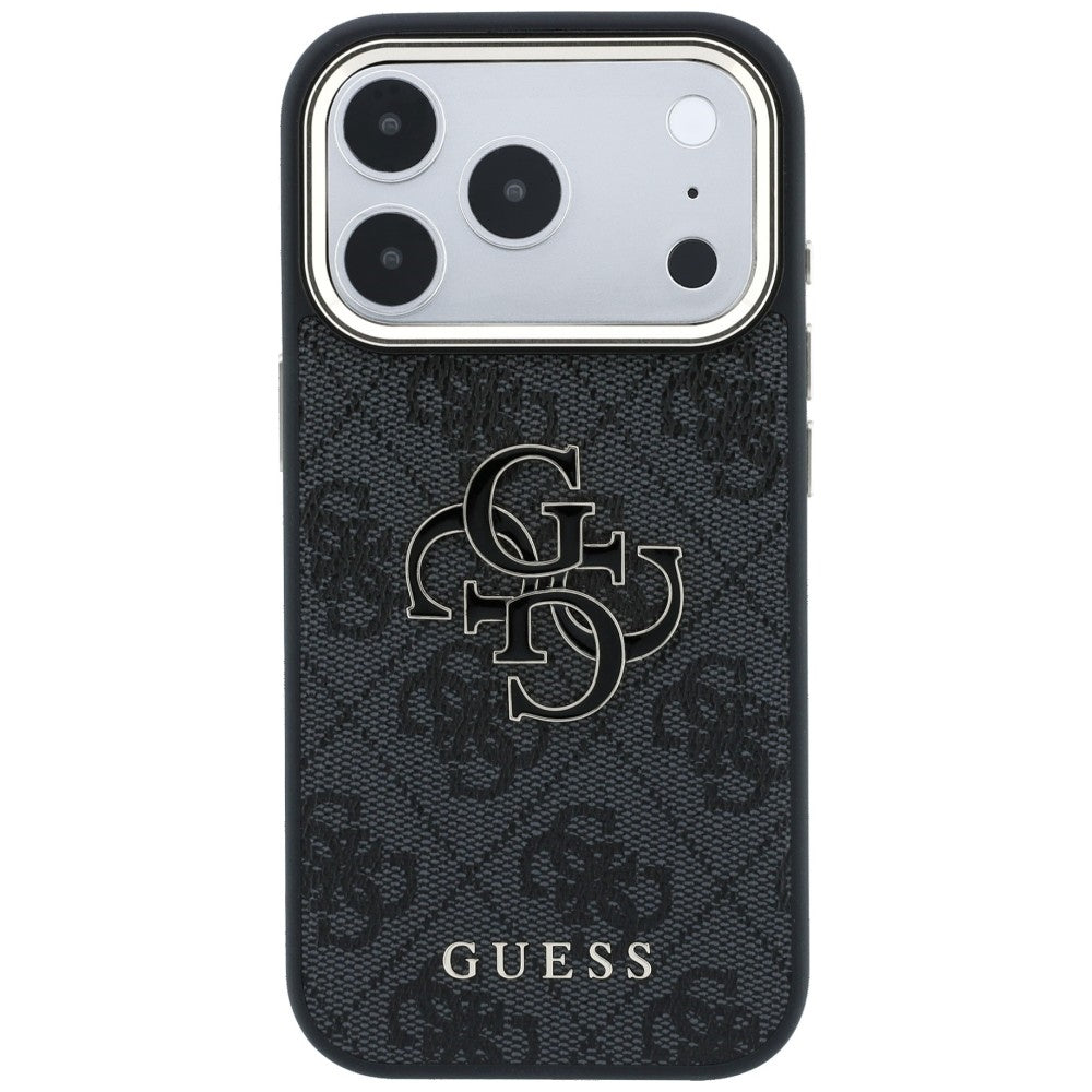 Guess 4G og Big Resin Logo Case til iPhone 17 Pro Max / 18 Pro Max - sort