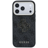 Guess 4G og Big Resin Logo Case til iPhone 17 Pro Max / 18 Pro Max - sort