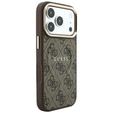 Guess Embossed 4G Classic MagSafe Case til iPhone 17 Pro Max / 18 Pro Max - Brunt