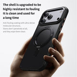 Magnetisk etui med roterende stativ til iPhone 18 Pro / 17 Pro TPU Acryl MagSafe - sort