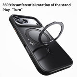 Magnetisk etui med roterende stativ til iPhone 18 Pro / 17 Pro TPU Acryl MagSafe - sort
