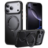 Magnetisk etui med roterende stativ til iPhone 18 Pro Max / 17 Pro Max TPU Acryl MagSafe - sort