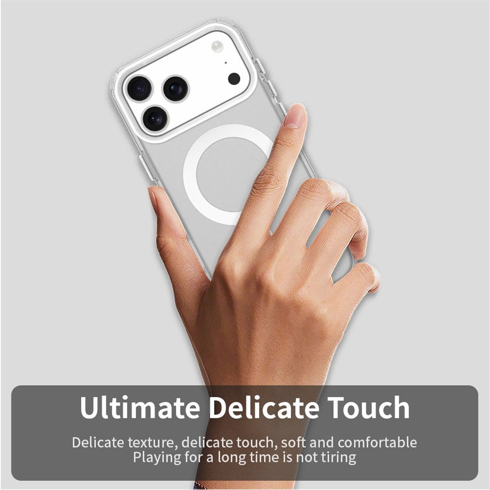 iPhone 18 Pro Max / 17 Pro Max PC PET TPU Hybrid Magnetisk Case - Hvid