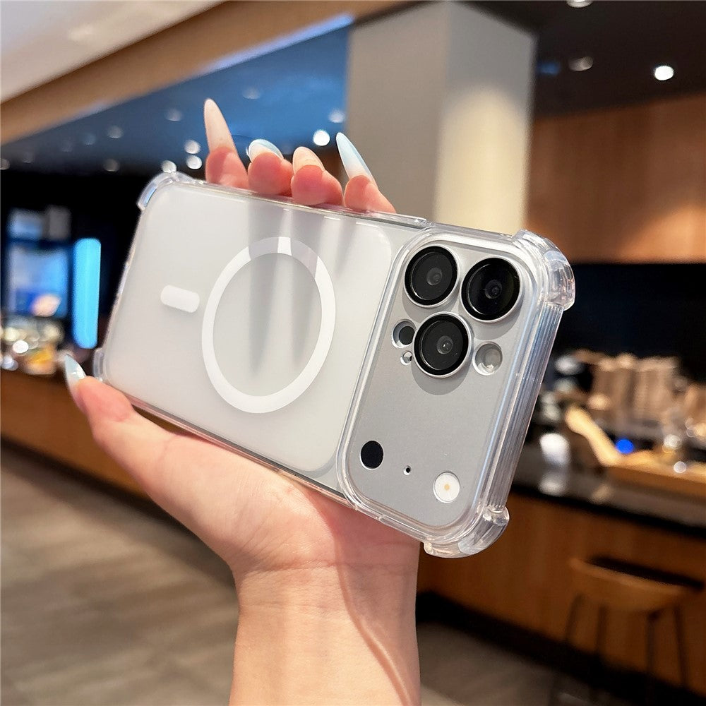 iPhone 18 Pro Max / 17 Pro Max magnetisk TPU-foder med aftageligt kameraomslag - gennemsigtigt