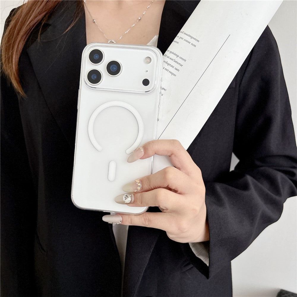 MagSafe Kompatibel iPhone 18 Pro Max / 17 Pro Max PC Case - gennemsigtig hvid