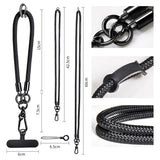 Hals- og skuldertelefonnor 120 cm med metalspænde - sort