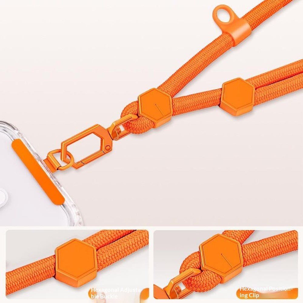 150 cm justerbar nakke- og skulderrem med stålplade - orange