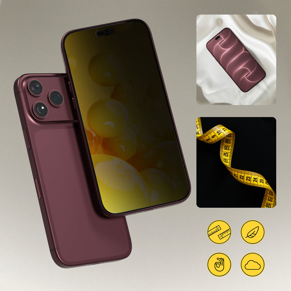 Wozinsky EasyFit Privacy Glass privatlivet hærdet glas til iPhone 17 / 16 Pro - 2 stykker.