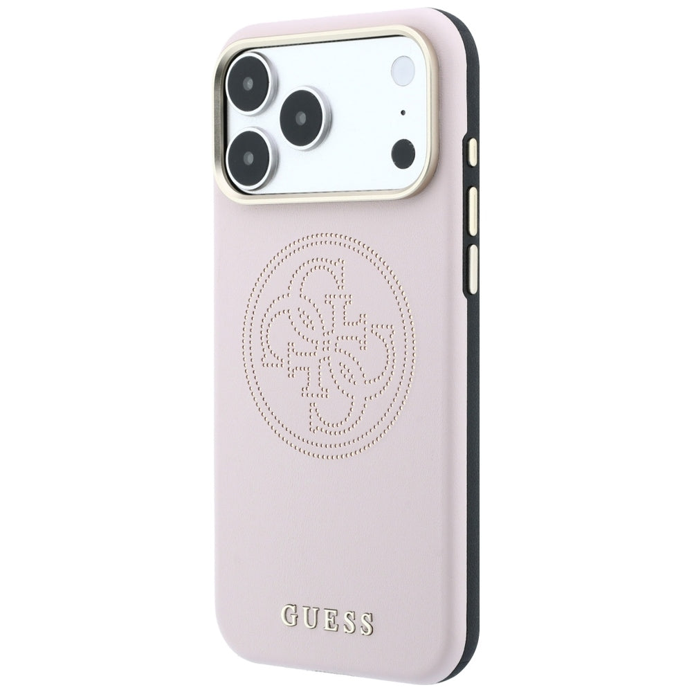 Guess Perforeret 4G Gold Logo Magsafe Case til iPhone 17 Pro / 18 Pro - Pink