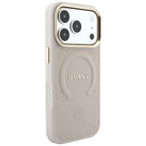 Guess Saffiano Peony & Ring MagSafe fodtøj til iPhone 17 Pro / 18 Pro - pink