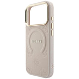 Guess Saffiano Peony & Ring MagSafe fodtøj til iPhone 17 Pro / 18 Pro - pink