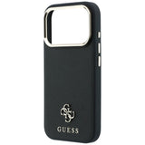 Guess Saffiano Small 4G og Classic Logo MagSafe Case til iPhone 17 Pro Max / 18 Pro Max - sort