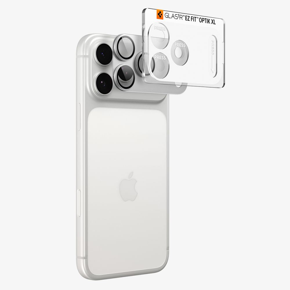 Spigen Optik Pro XL GLAS.TR EZ FIT hærdet glas til iPhone 18 Pro - Silver