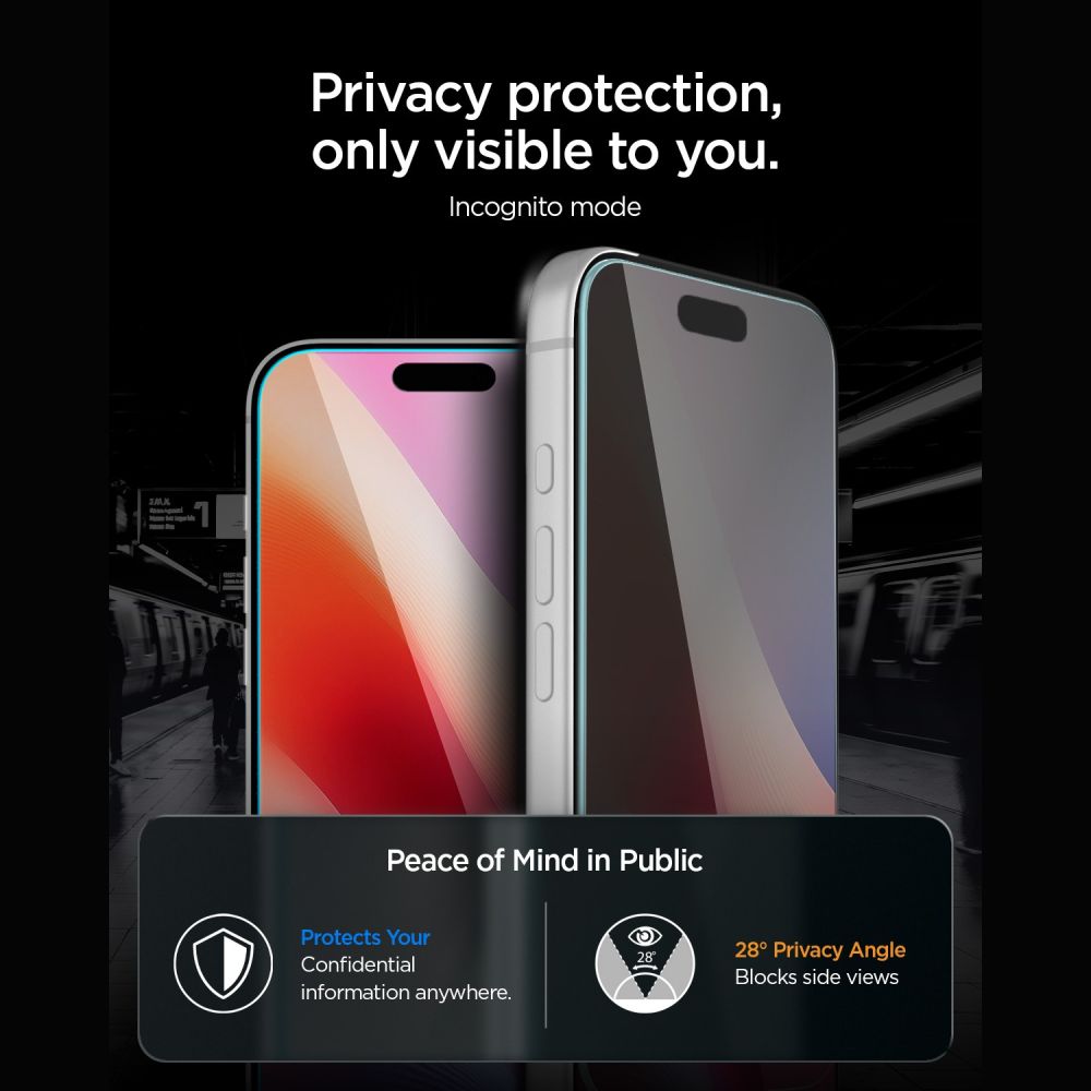 Spigen Glas.tR EZ Fit Pro HD AC Privacy 2-pakke af hærdet glas til iPhone 18 Pro Max