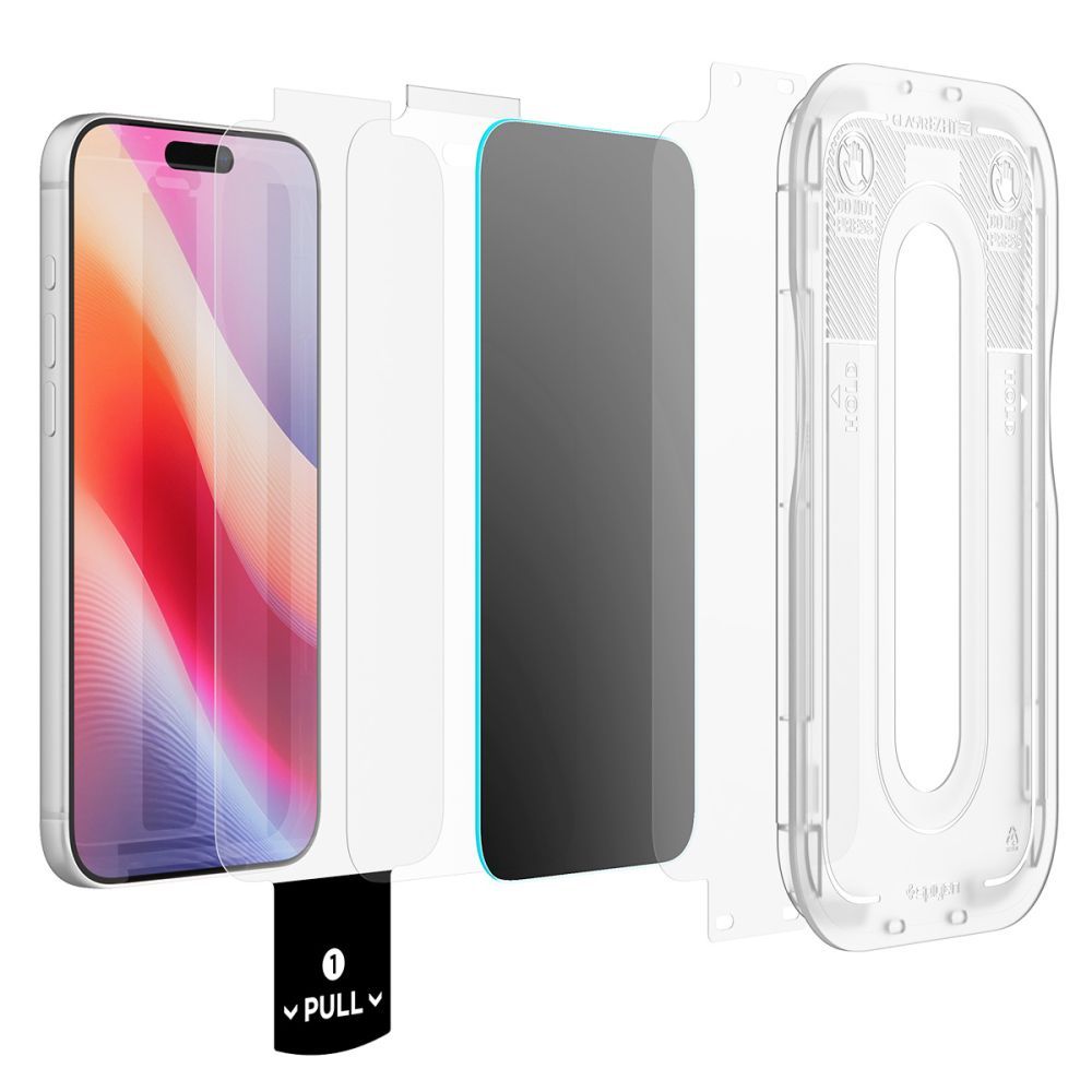 Spigen Glas.tR EZ Fit Pro HD AC 2-Pack Privacy tempereret glas til iPhone 18 Pro