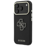 Guess Grained & Big Resin Logo Case til iPhone 18 Pro Max / 17 Pro Max - sort