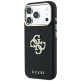 Guess Smooth & Big Strass Logo Case til iPhone 18 Pro / 17 Pro - sort