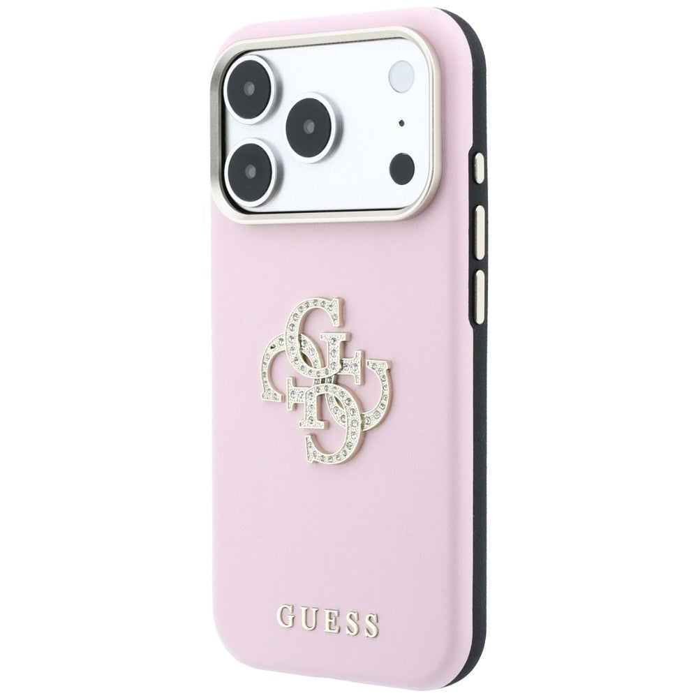 Guess Smooth & Big Strass Logo Case til iPhone 18 Pro / 17 Pro - Pink