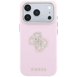 Guess Smooth & Big Strass Logo Case til iPhone 18 Pro / 17 Pro - Pink