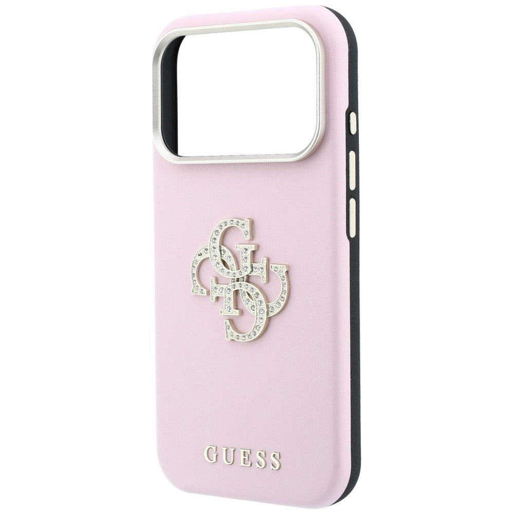 Guess Smooth & Big Strass Logo Case til iPhone 18 Pro / 17 Pro - Pink