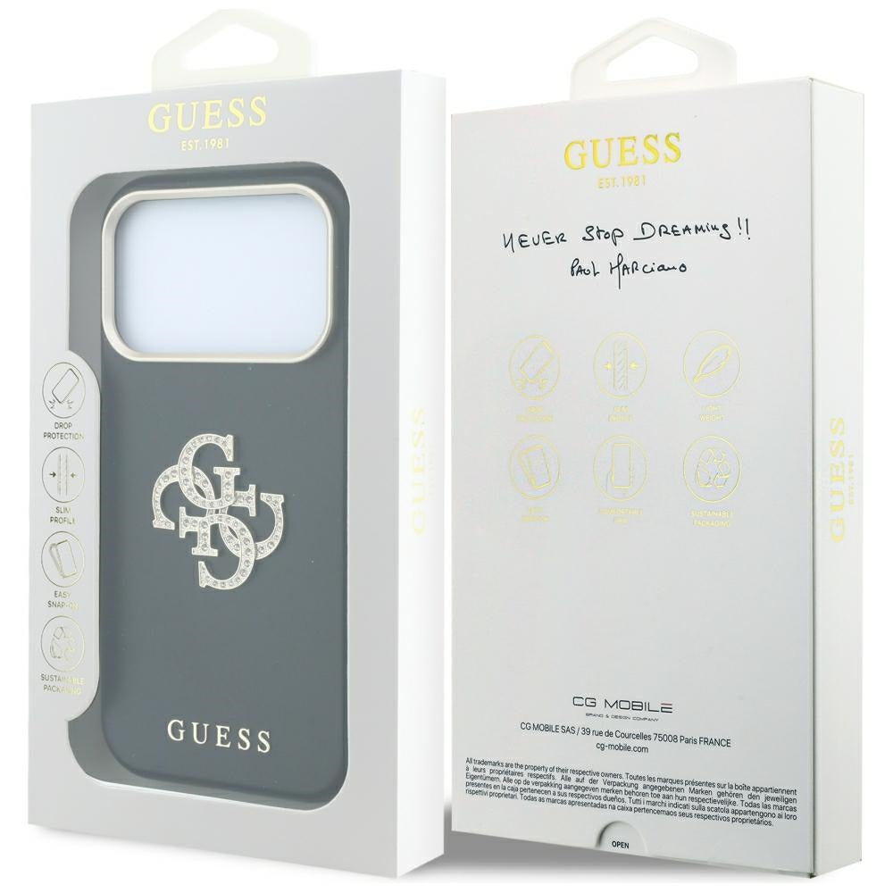 Guess Smooth & Big Strass Logo Case til iPhone 18 Pro Max / 17 Pro Max - sort