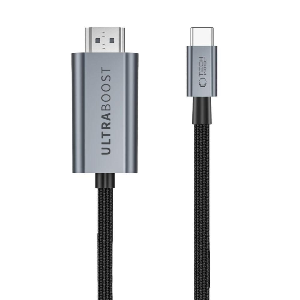 Tech-Protect UltraBoost USB-C HDMI 2.1 60HZ Videokabel 300 cm - Grå