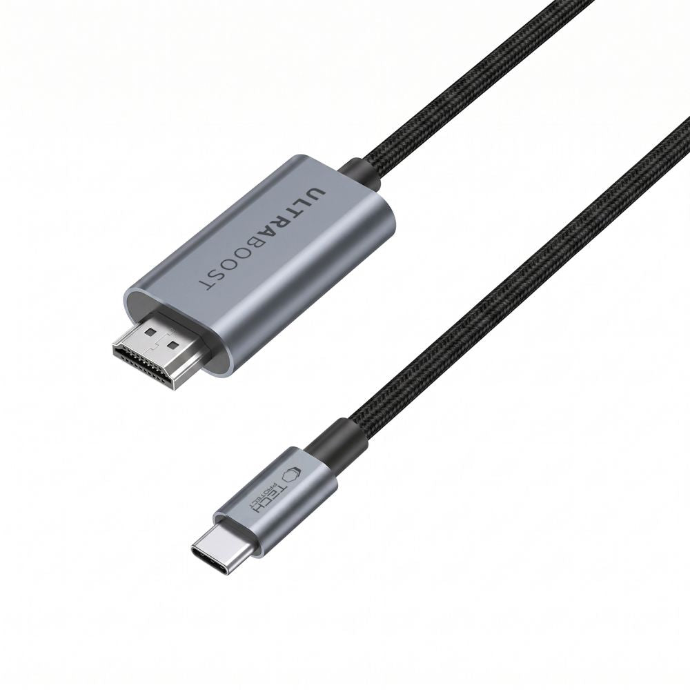 Tech-Protect UltraBoost USB-C HDMI 2.1 60HZ Videokabel 300 cm - Grå