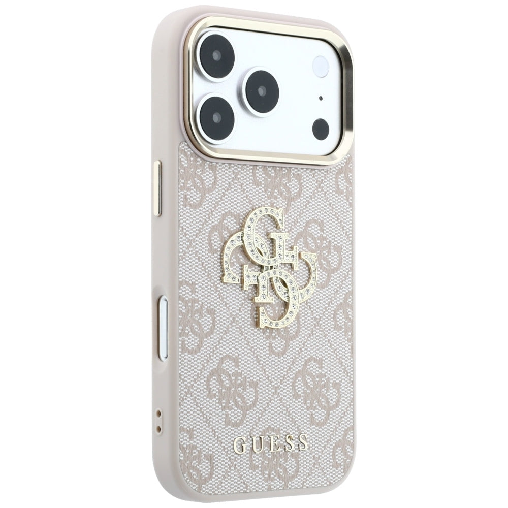 Guess 4G og Big Strass Logo Case til iPhone 18 Pro Max / 17 Pro Max - Pink