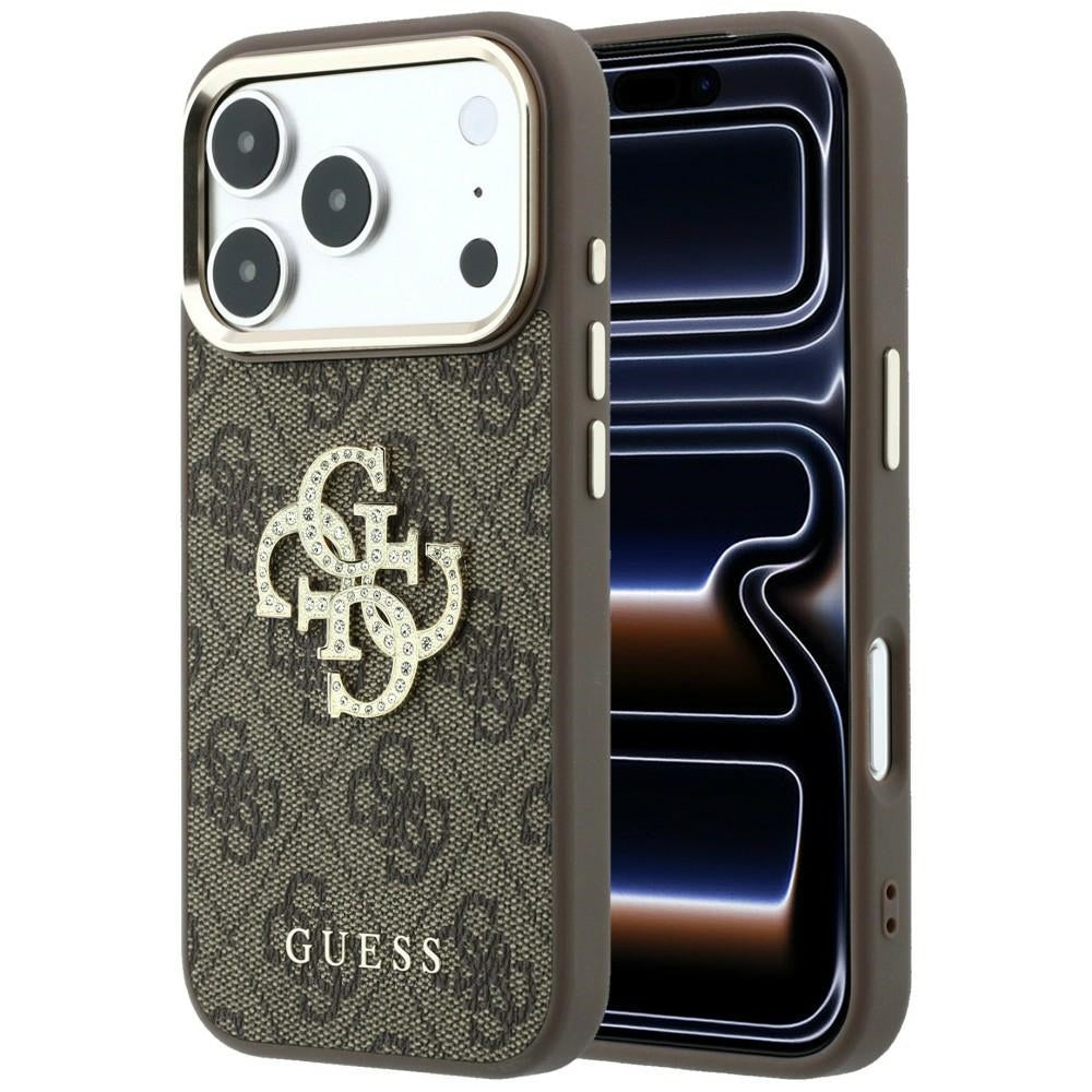 Guess 4G og Big Strass Logo Case til iPhone 18 Pro / 17 Pro - Brunt