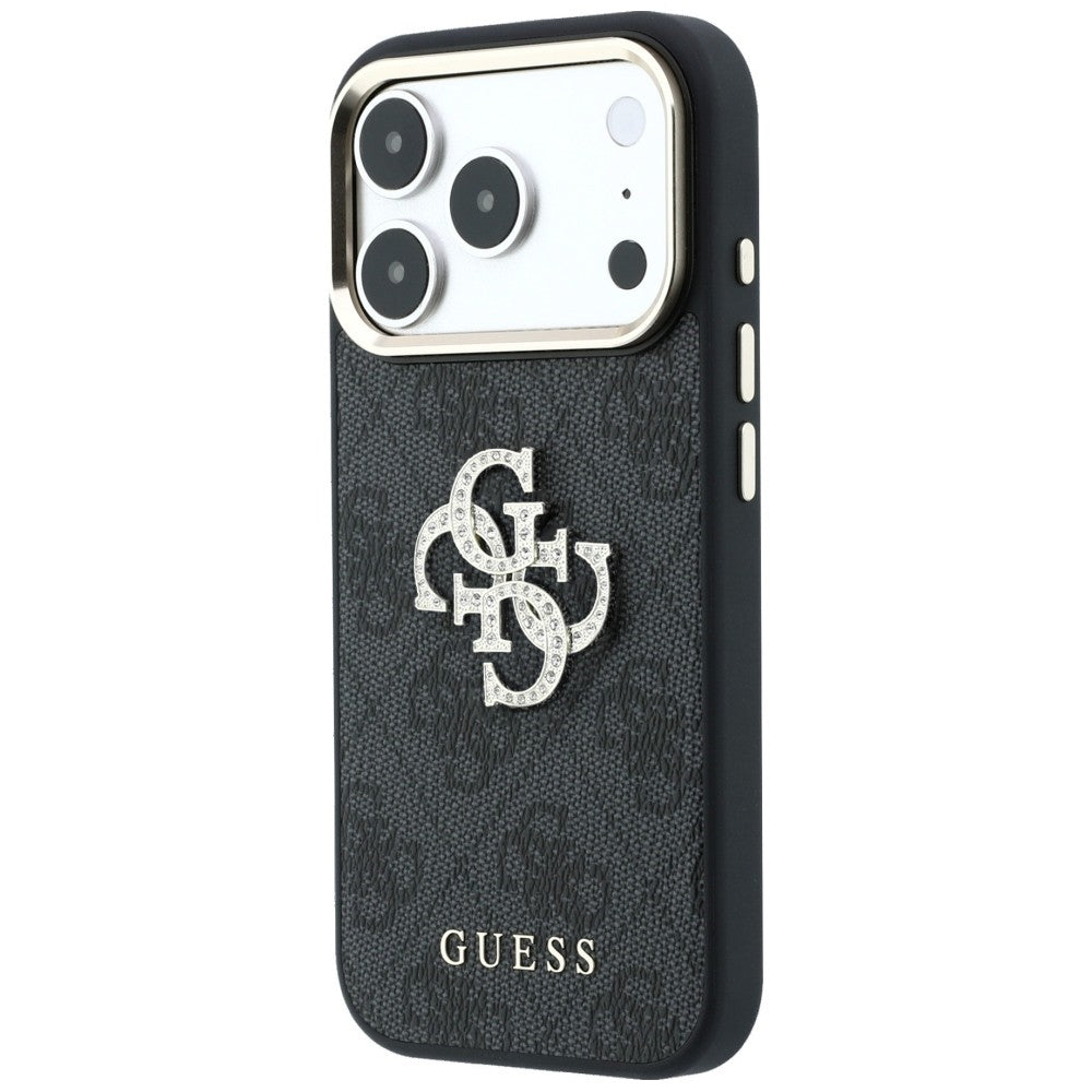 Guess 4G og Big Strass Logo Case til iPhone 18 Pro / 17 Pro - sort