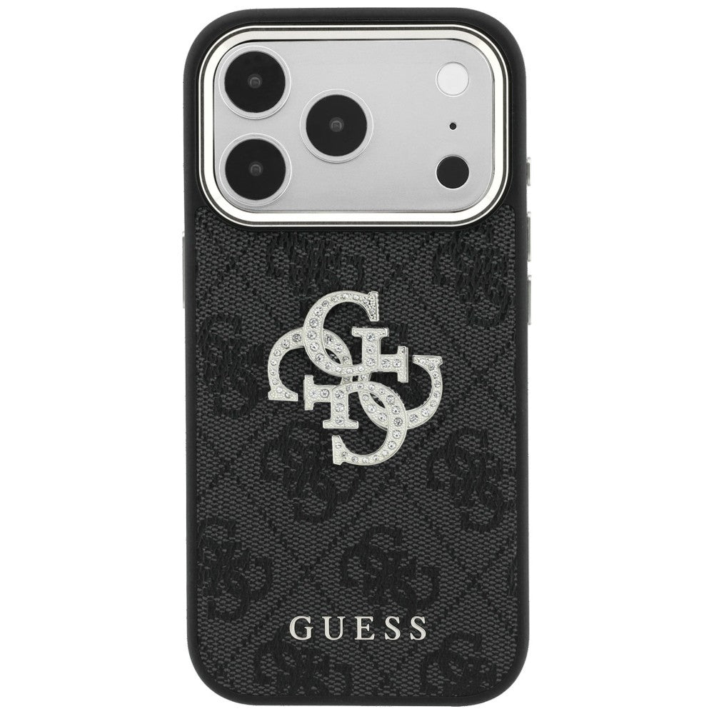 Guess 4G og Big Strass Logo Case til iPhone 18 Pro / 17 Pro - sort