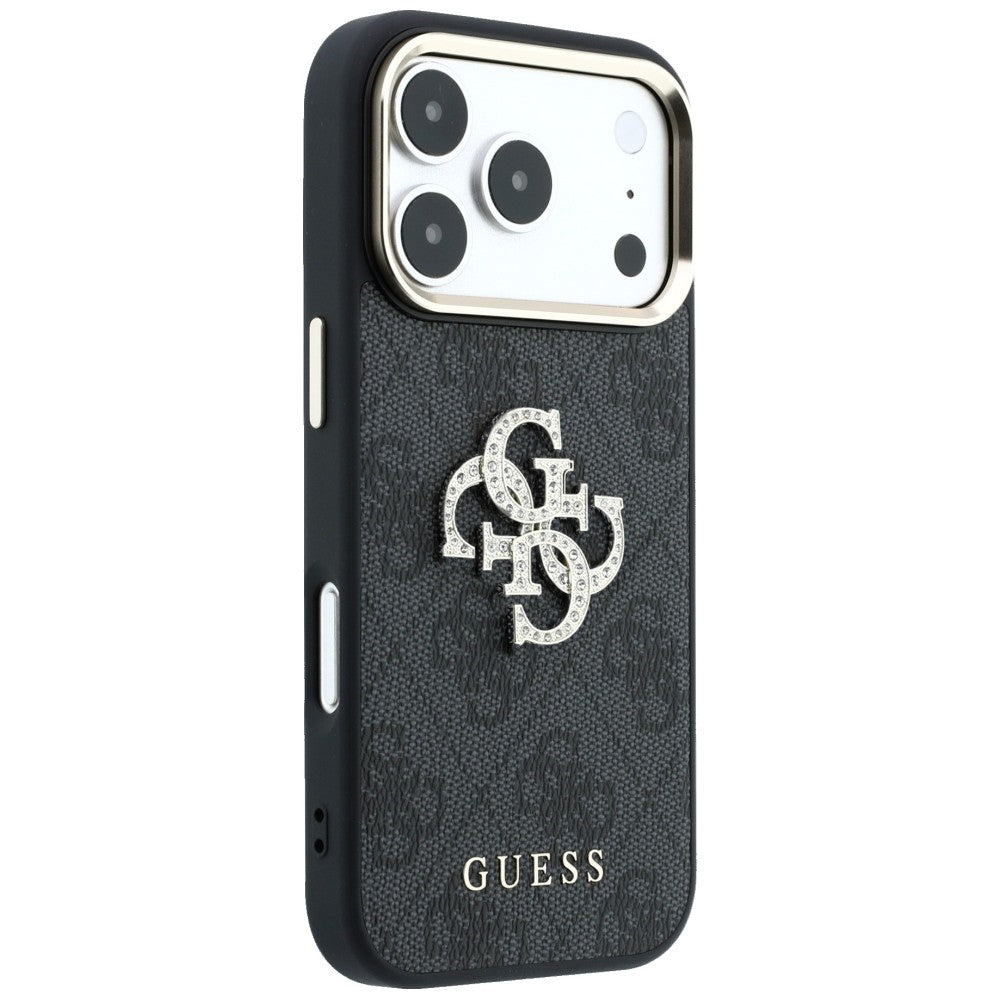 Guess 4G og Big Strass Logo Case til iPhone 18 Pro / 17 Pro - sort