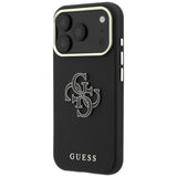 Guess Grained & Big Resin Logo Case til iPhone 18 Pro / 17 Pro - sort