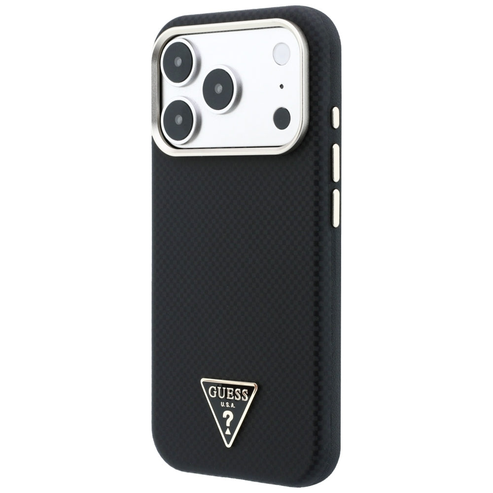 Guess Kevlar Triangle Logo MagSafe Case til iPhone 18 Pro Max / 17 Pro Max - sort