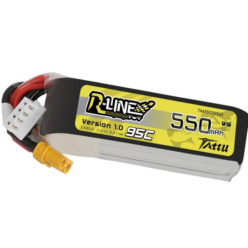 Batteri Tattu R-Line 550mAh 11.1V 95C 3S1P XT30