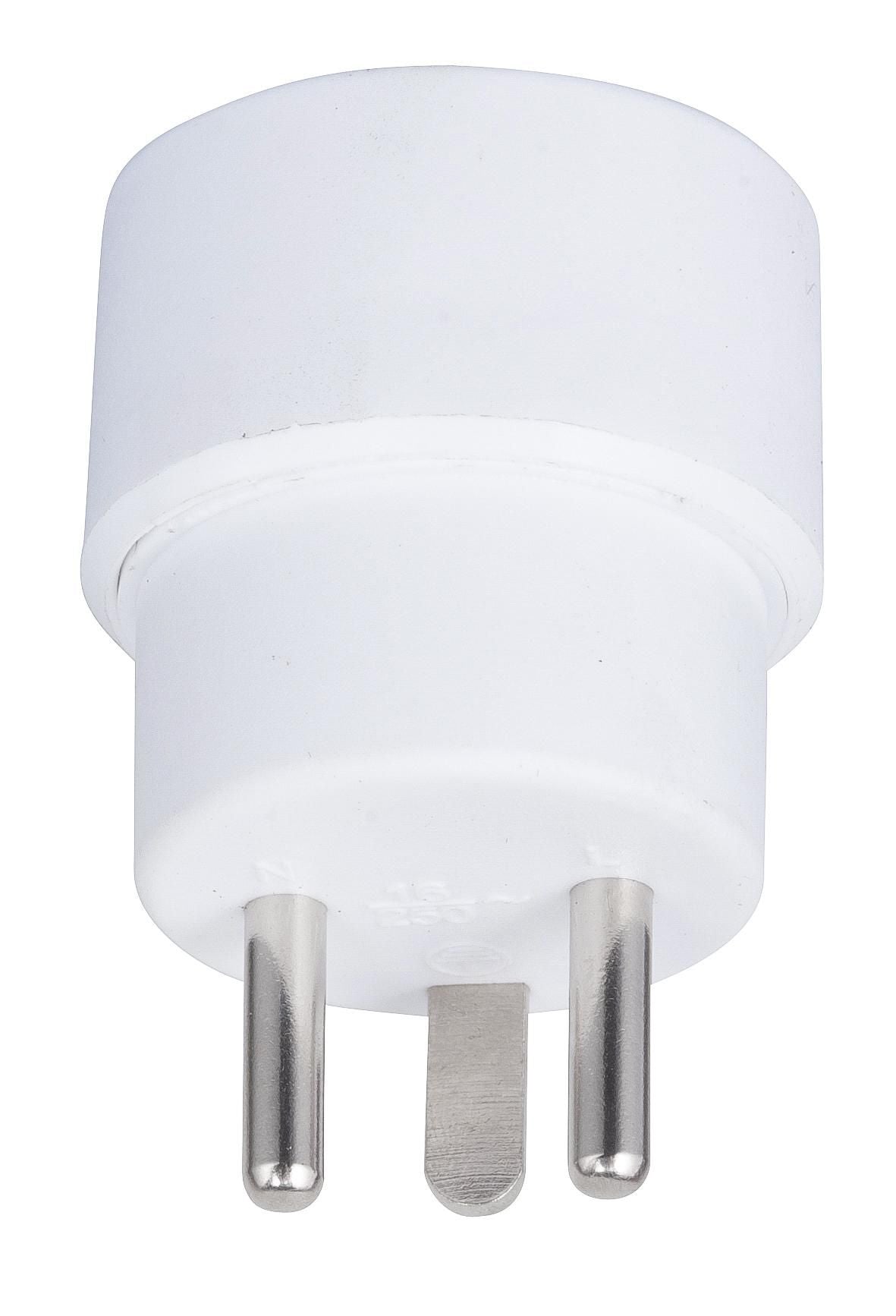 E-LINE Adapter fra DK m/j til Schuko hvid