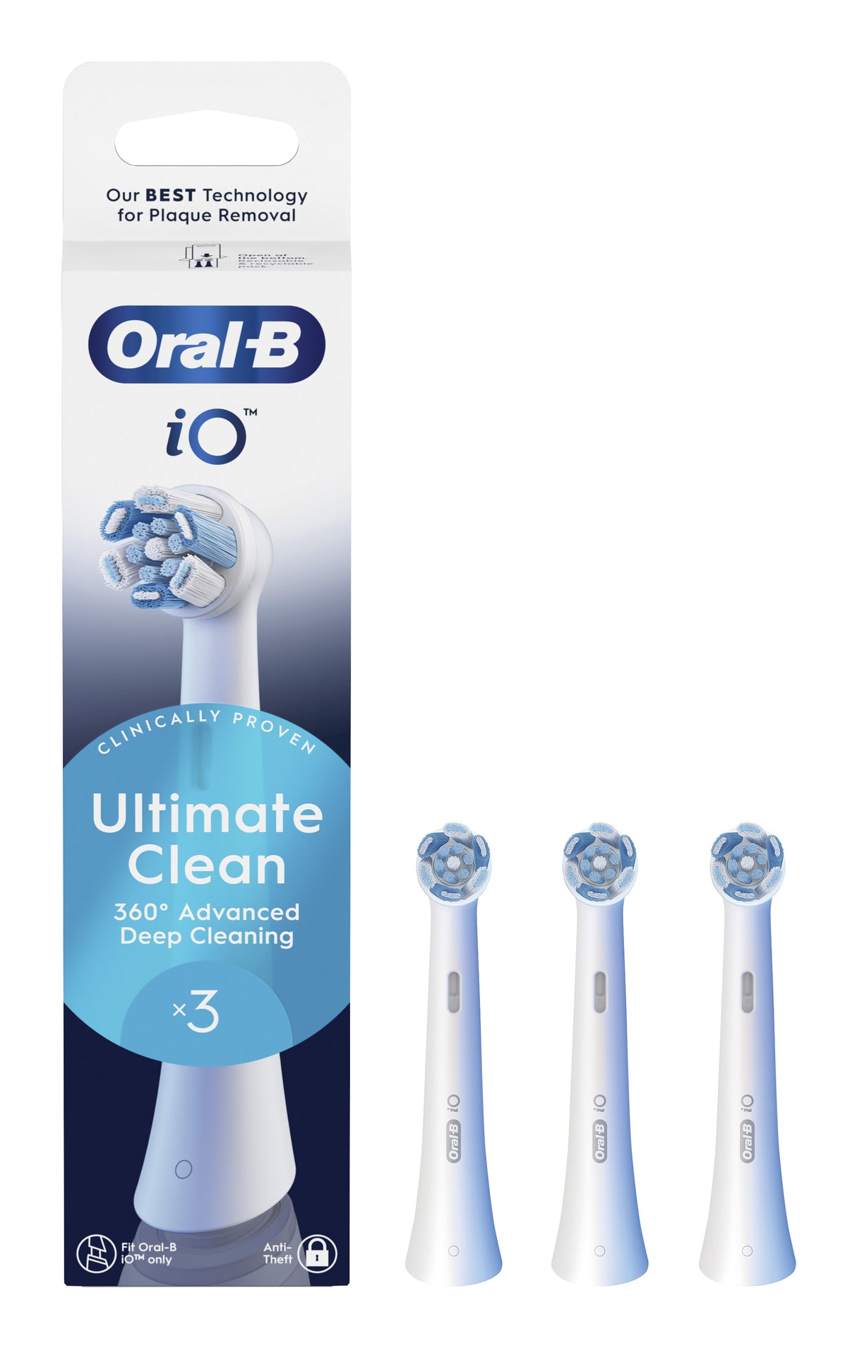 Oral-B Refill iO Ultimate Clean 3-pak børstehoved