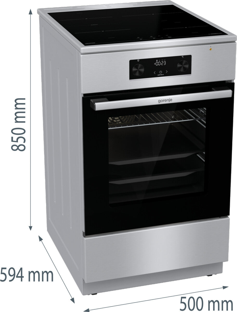 Gorenje 740742 komfur og ovn Fritstående komfur Elektrisk Zone induktionskogeplade Rustfrit stål