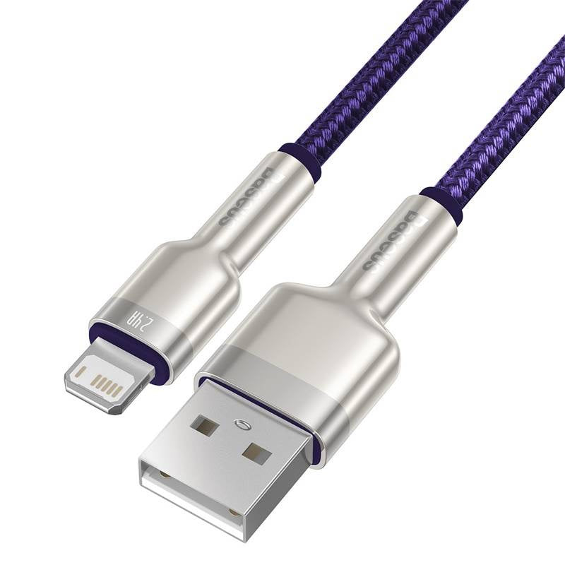 USB-kabel til Lightning Baseus Cafule, 2,4 A, 1 m (lila)