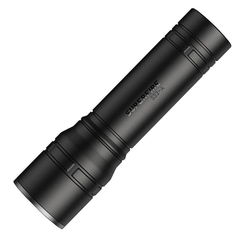 Superfire S33-A lommelygte, USB, sort, 4 tilstande.