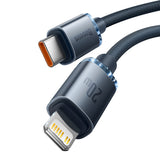 Baseus Crystal Shine kabel USB-C til Lightning, 20W, PD, 2m (sort)