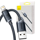 Baseus Crystal Shine kabel USB til Lightning, 2,4A, 2m (sort)