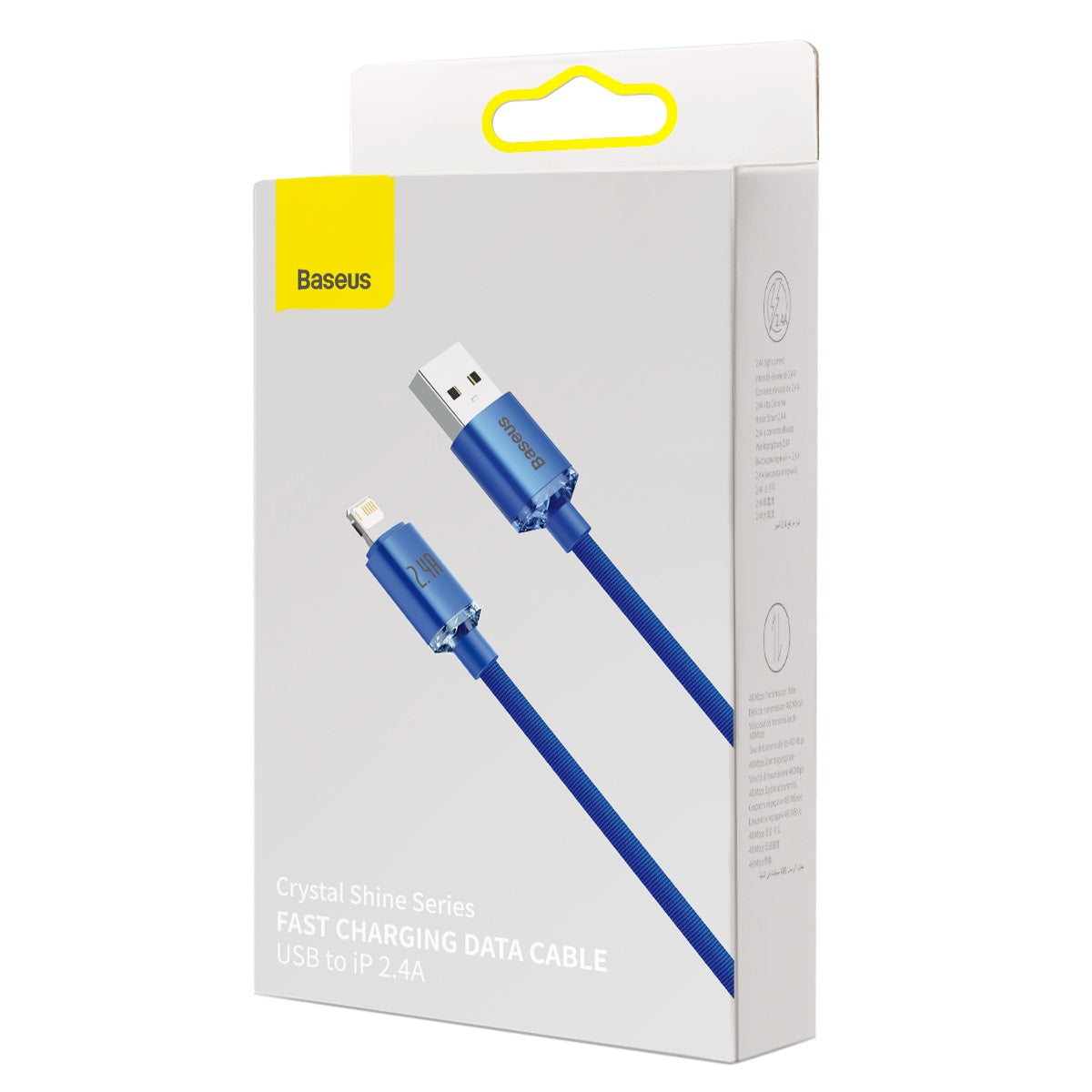 Baseus Crystal Shine kabel USB til Lightning, 2,4 A, 1,2 m (blå)