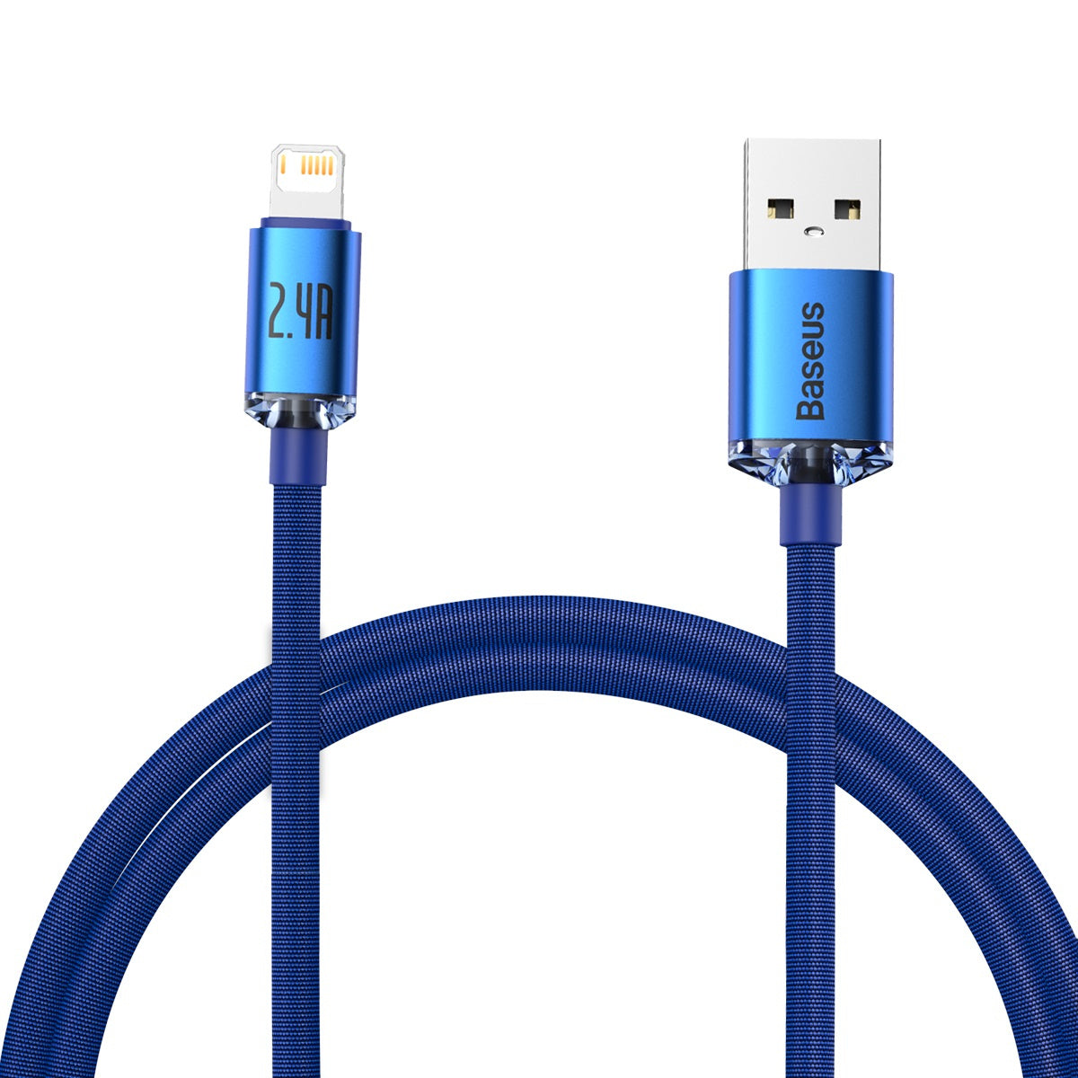 Baseus Crystal Shine kabel USB til Lightning, 2,4 A, 1,2 m (blå)