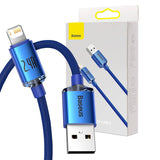 Baseus Crystal Shine kabel USB til Lightning, 2,4 A, 1,2 m (blå)