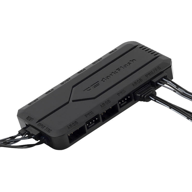 Fan control box for computer Darkflash RC2 RGB PWM + fjernbetjening (sort)