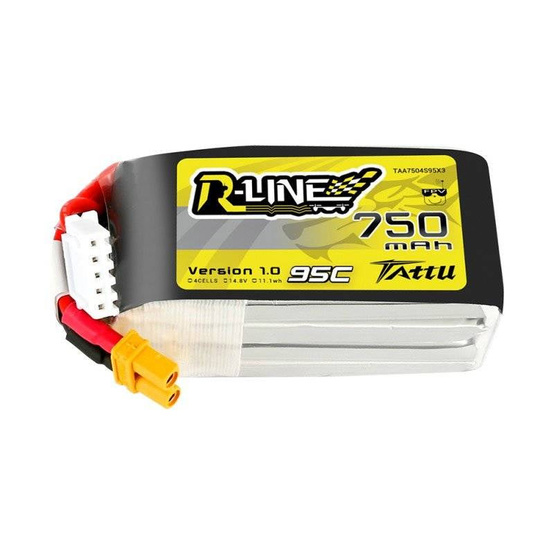 Batteri Tattu R-Line 750mAh 14,8V 95C 4S1P JST-XHR