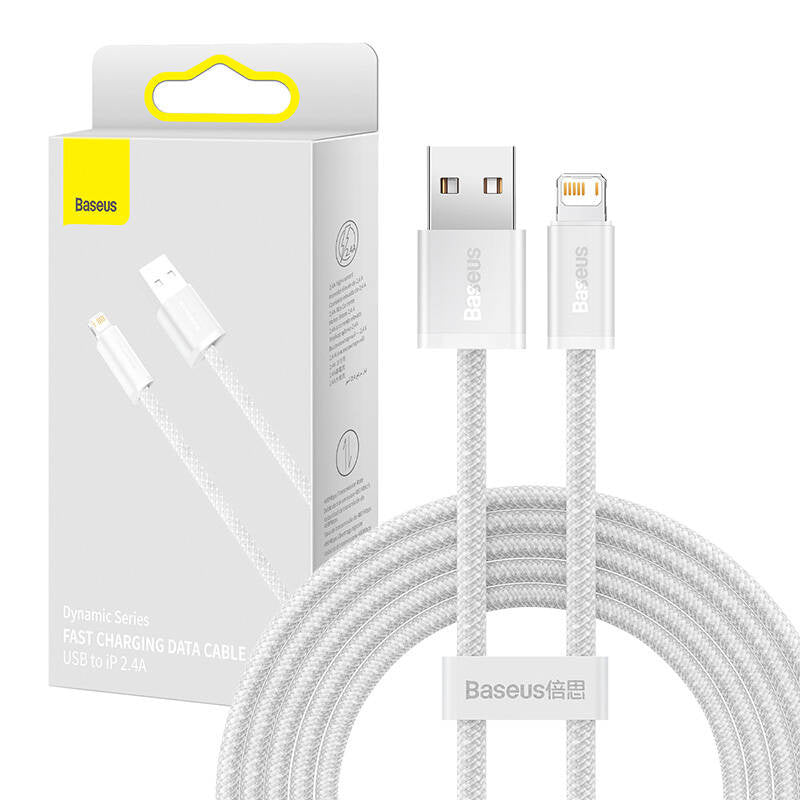 Baseus Dynamisk kabel USB til Lightning, 2,4 A, 2 m (hvid)