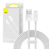 Baseus Dynamisk kabel USB til Lightning, 2,4 A, 2 m (hvid)