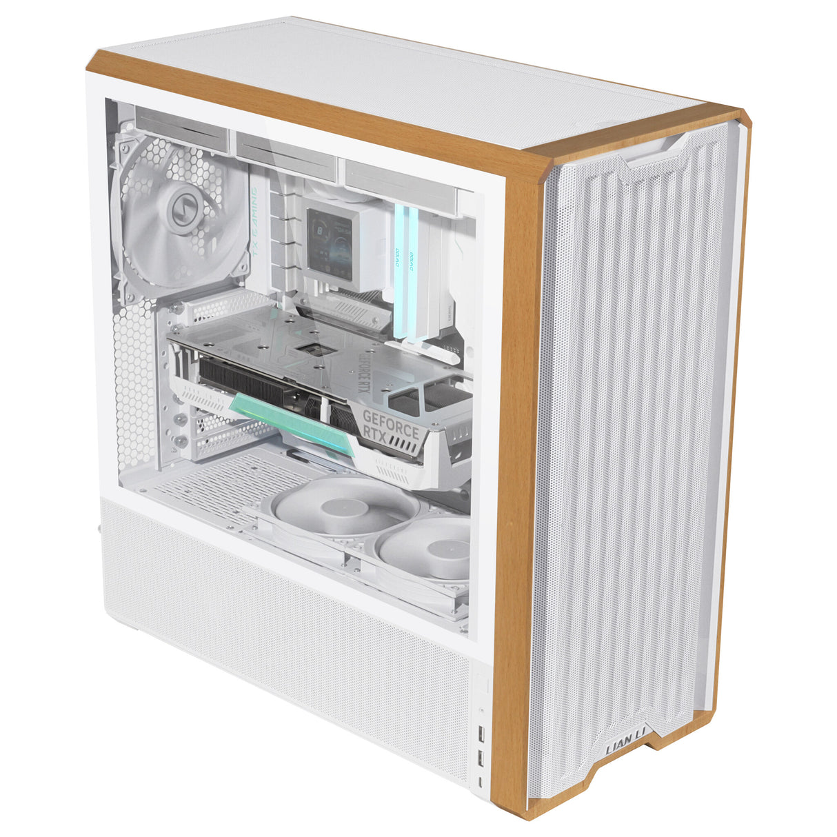 Lian Li Lancool LAN217W computeretui Midi Tower Hvid, Træ